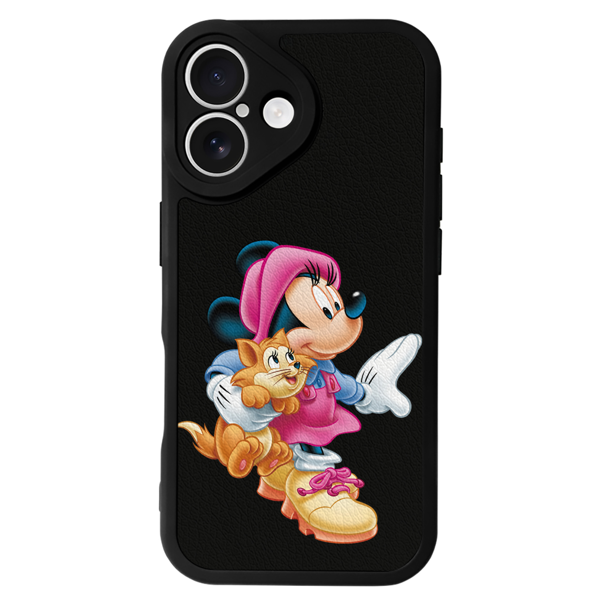 （画像用） ミッキーマウス Mickey Mouse 【iPhone 16シリーズ対応】シリコンスマホケース（レザー調） 材質：シリコン
